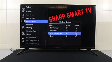 sharp tv wifi setup